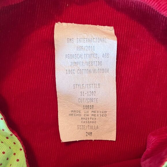 GMS International Girls 24M Christmas Jumper Dress Green Red Gift Box Appliqué - Picture 3 of 4